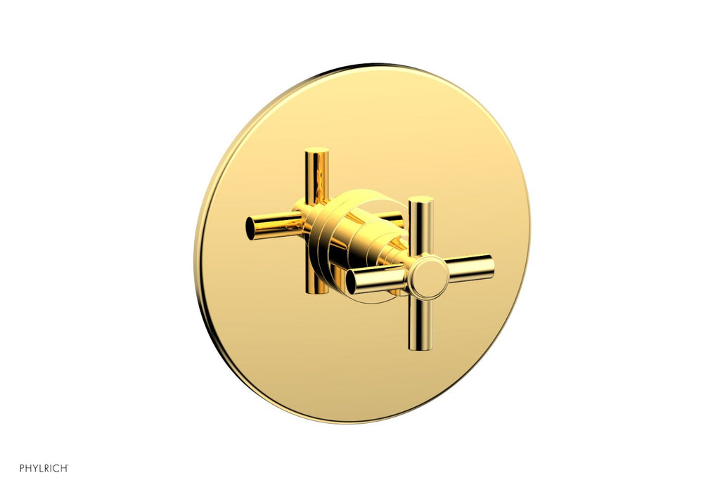 BASIC Pressure Balance Shower Set Trim Only   Tubular Cross Handle by Phylrich - Polished Gold