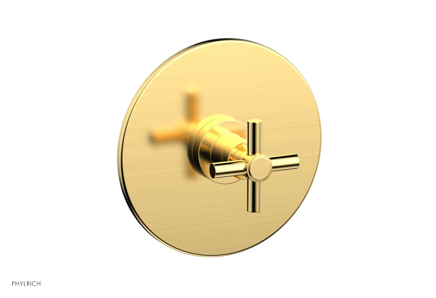 BASIC Pressure Balance Shower Set Trim Only   Tubular Cross Handle by Phylrich - Satin Gold