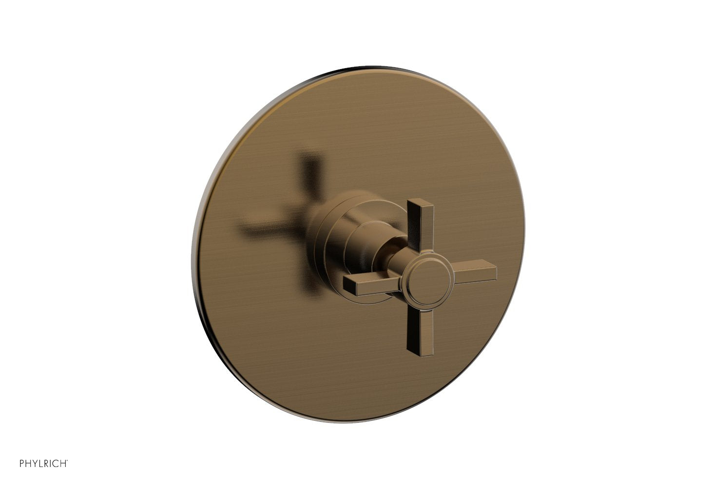 BASIC Pressure Balance Shower Set Trim Only    Blade Cross Handle by Phylrich - Antique Brass