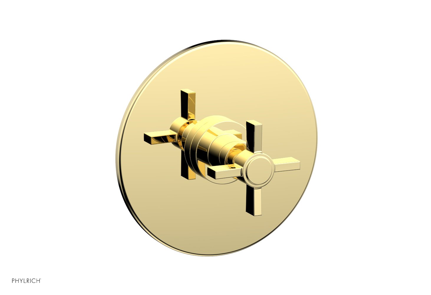 BASIC Pressure Balance Shower Set Trim Only    Blade Cross Handle by Phylrich - French Brass