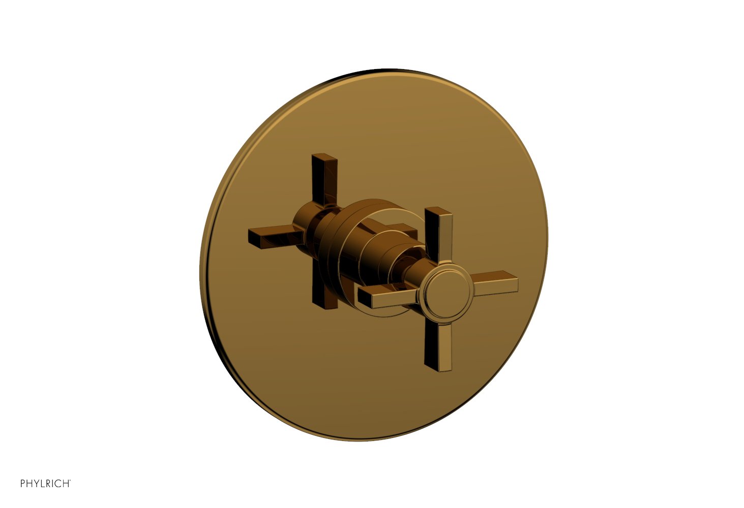 BASIC Pressure Balance Shower Set Trim Only    Blade Cross Handle by Phylrich - Polished Gold