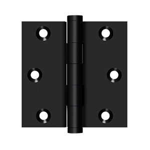 Solid Brass Square Hinge by Deltana - 3" x 3" - Paint Black - New York Hardware