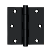 Solid Brass Square Residential Hinge by Deltana - 3-1/2" x 3-1/2" - Paint Black - New York Hardware