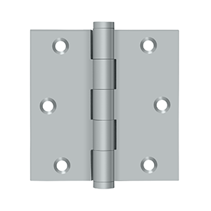 Solid Brass Square Residential Hinge by Deltana - 3-1/2" x 3-1/2" - Brushed Chrome - New York Hardware