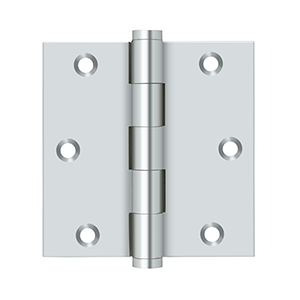 Solid Brass Square Hinge by Deltana - 3-1/2" x 3-1/2" - Polished Chrome - New York Hardware