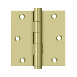Solid Brass Square Hinge by Deltana - 3-1/2" x 3-1/2" - Unlacquered Brass - New York Hardware