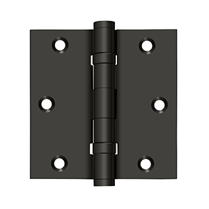 Solid Brass Square Ball Bearing Hinge by Deltana - 3-1/2" x 3-1/2"  - Oil Rubbed Bronze - New York Hardware