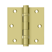 Solid Brass Square Ball Bearing Hinge by Deltana - 3-1/2" x 3-1/2"  - Polished Brass - New York Hardware