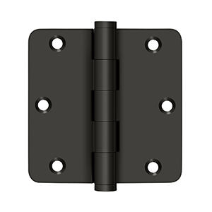 Solid Brass 1/4" Radius Residential Hinge by Deltana - 3-1/2" x 3-1/2" - Oil Rubbed Bronze - New York Hardware