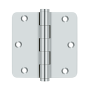 Solid Brass 1/4" Radius Residential Hinge by Deltana - 3-1/2" x 3-1/2" - Polished Chrome - New York Hardware