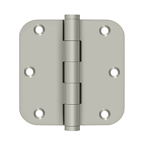 Solid Brass 5/8" Radius Residential Hinge by Deltana - 3-1/2" x 3-1/2" x 5/8" - Brushed Nickel - New York Hardware