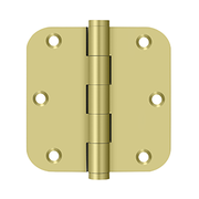 Solid Brass 5/8" Radius Hinge by Deltana - 3-1/2" x 3-1/2" - Polished Brass - New York Hardware