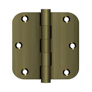 Solid Brass 5/8" Radius Residential Hinge by Deltana - 3-1/2" x 3-1/2" x 5/8" - Antique Brass - New York Hardware