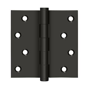 Solid Brass Square Zig-Zag Residential Hinge by Deltana - 4" x 4"  - Oil Rubbed Bronze - New York Hardware