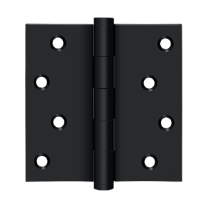 Solid Brass Square Zig-Zag Residential Hinge by Deltana - 4" x 4"  - Paint Black - New York Hardware