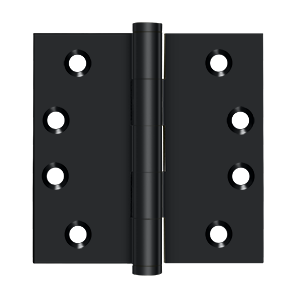 Solid Brass Square Hinge by Deltana - 4" x 4" - Paint Black - New York Hardware