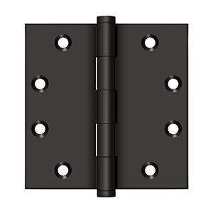 Solid Brass Square Hinge by Deltana - 4-1/2" x 4-1/2"  - Oil Rubbed Bronze - New York Hardware
