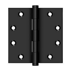 Solid Brass Square Hinge by Deltana - 4-1/2" x 4-1/2"  - Paint Black - New York Hardware