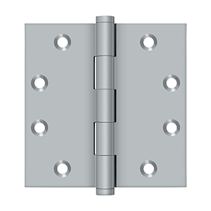 Solid Brass Square Hinge by Deltana - 4-1/2" x 4-1/2"  - Brushed Chrome - New York Hardware