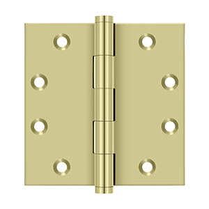 Solid Brass Square Hinge by Deltana - 4-1/2" x 4-1/2"  - Unlacquered Brass - New York Hardware