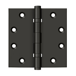 Solid Brass Square Ball Bearing Hinge by Deltana - 4-1/2" x 4-1/2"  - Oil Rubbed Bronze - New York Hardware