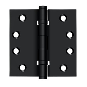 Solid Brass Square Ball Bearing Hinge by Deltana - 4" x 4"  - Paint Black - New York Hardware