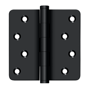 Solid Brass 1/4" Radius Zig-Zag Hinge by Deltana - 4" x 4" - Paint Black - New York Hardware
