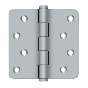 Solid Brass 1/4" Radius Zig-Zag Hinge by Deltana - 4" x 4" - Brushed Chrome - New York Hardware