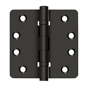 Solid Brass 1/4" Radius Ball Bearings NRP Hinge by Deltana - 4" x 4" - Oil Rubbed Bronze - New York Hardware