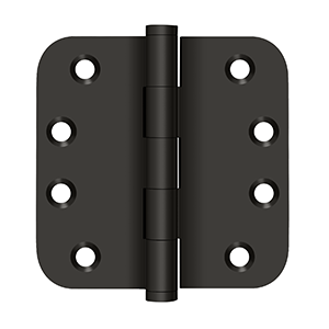 Solid Brass 5/8" Radius Hinge by Deltana - 4" x 4" - Oil Rubbed Bronze - New York Hardware