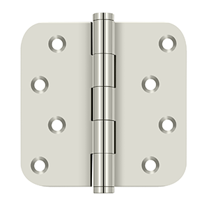 Solid Brass Square Zig-Zag Residential Hinge by Deltana - 4" x 4" x 5/8"  - Polished Nickel - New York Hardware