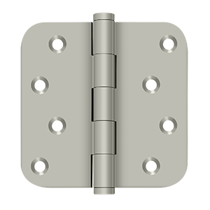 Solid Brass Square Zig-Zag Residential Hinge by Deltana - 4" x 4" x 5/8"  - Brushed Nickel - New York Hardware