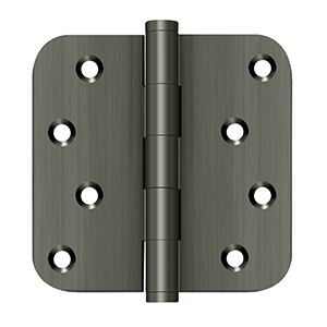 Solid Brass Square Zig-Zag Residential Hinge by Deltana - 4" x 4" x 5/8"  - Antique Nickel - New York Hardware