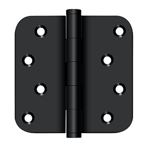 Solid Brass Square Zig-Zag Residential Hinge by Deltana - 4" x 4" x 5/8"  - Paint Black - New York Hardware
