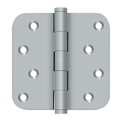 Solid Brass Square Zig-Zag Residential Hinge by Deltana - 4" x 4" x 5/8"  - Brushed Chrome - New York Hardware