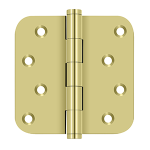 Solid Brass Square Zig-Zag Residential Hinge by Deltana - 4" x 4" x 5/8"  - Polished Brass - New York Hardware