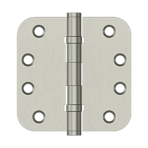 Solid Brass 5/8" Radius Ball Bearings Hinge by Deltana - 4" x 4" - Brushed Nickel - New York Hardware