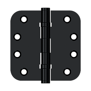 Solid Brass 5/8" Radius Ball Bearings Hinge by Deltana - 4" x 4" - Paint Black - New York Hardware