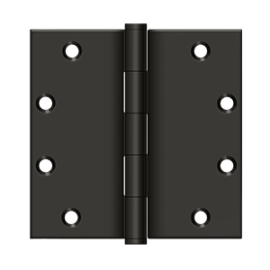 Solid Brass Square Hinge by Deltana - 5" x 5" - Oil Rubbed Bronze - New York Hardware