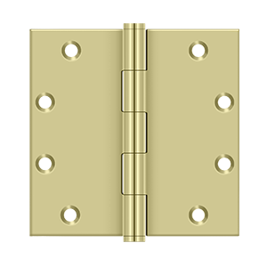 Solid Brass Square Hinge by Deltana - 5" x 5" - Unlacquered Brass - New York Hardware