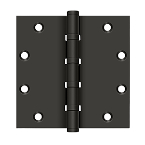 Solid Brass Square Ball Bearing Hinge by Deltana - 5" x 5" - Oil Rubbed Bronze - New York Hardware