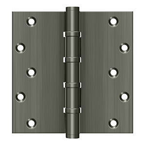 Solid Brass Square Ball Bearing Hinge by Deltana - 6" x 6"  - Antique Nickel - New York Hardware