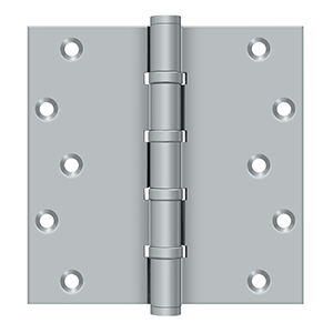 Solid Brass Square Ball Bearing Hinge by Deltana - 6" x 6"  - Brushed Chrome - New York Hardware