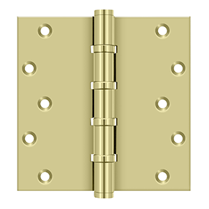 Solid Brass Square Ball Bearing Hinge by Deltana - 6" x 6"  - Unlacquered Brass - New York Hardware