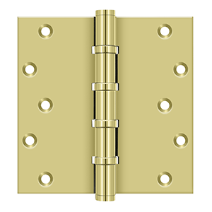 Solid Brass Square Ball Bearing Hinge by Deltana - 6" x 6"  - Polished Brass - New York Hardware