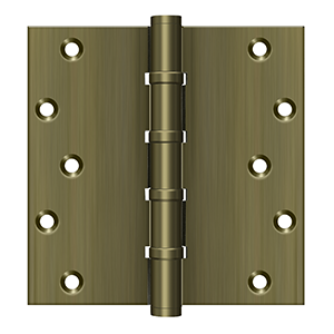 Solid Brass Square Ball Bearing Hinge by Deltana - 6" x 6"  - Antique Brass - New York Hardware