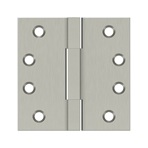 Solid Brass Square Knuckle Hinge by Deltana - 4"x 4" - Brushed Nickel - New York Hardware