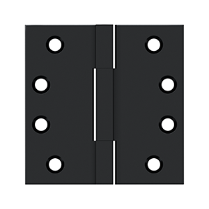 Solid Brass Square Knuckle Hinge by Deltana - 4"x 4" - Paint Black - New York Hardware