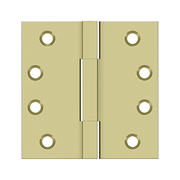 Solid Brass Square Knuckle Hinge by Deltana - 4"x 4" - Unlacquered Brass - New York Hardware