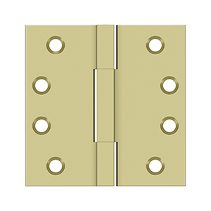 Solid Brass Square Knuckle Hinge by Deltana - 4"x 4" - Unlacquered Brass - New York Hardware